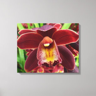 Toile Orchidées de Maroon I Beau Floral Rouge