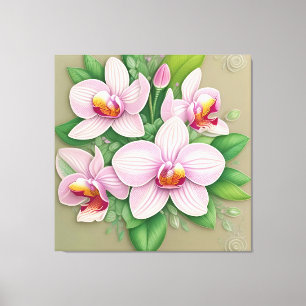 Toile Orchidées roses élégantes en fleurs