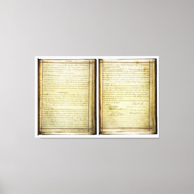 Toile ORIGINAL 14e amendement Constitution des États-Uni (Recto)