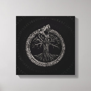 Toile Ouroboros avec arbre de vie
