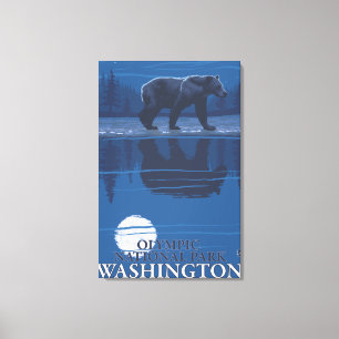 Toile Ours au clair de lune - Parc national olympique, W