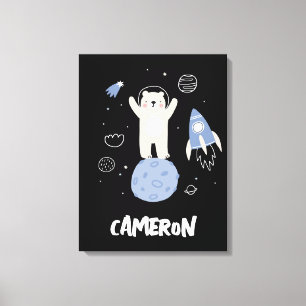 Toile Ours De Cartoon Mignonne Dans L'Espace
