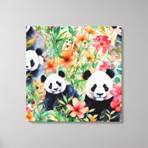 Toile Ours de panda aquarelle