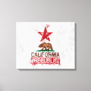 Toile Ours drapeau de la République de Californie en sty