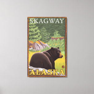 Toile Ours noir en forêt - Skagway, Alaska