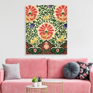 Toile Owen Jones Chinoiserie Rouge Lotus Floral Art Desi