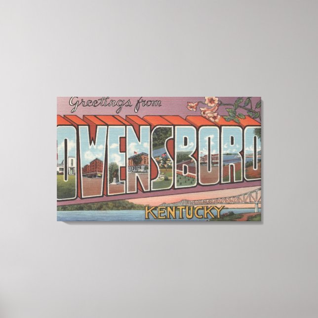 Toile Owensboro, Kentucky - Scènes de grandes lettres (Recto)