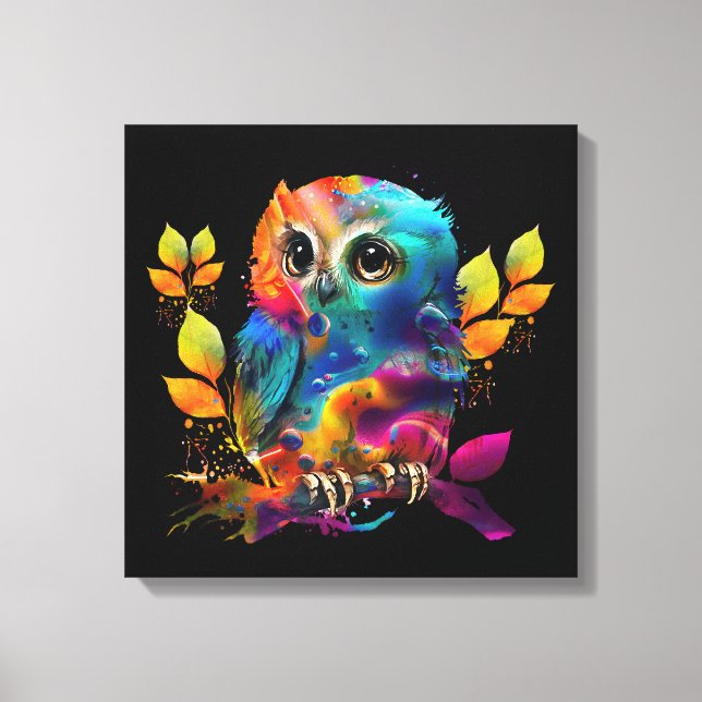 TOILE OWL COLORÉ ABSTRAIT (Recto)