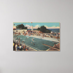 Toile Pacific Grove, CA - Vue sur la piscine municipale
