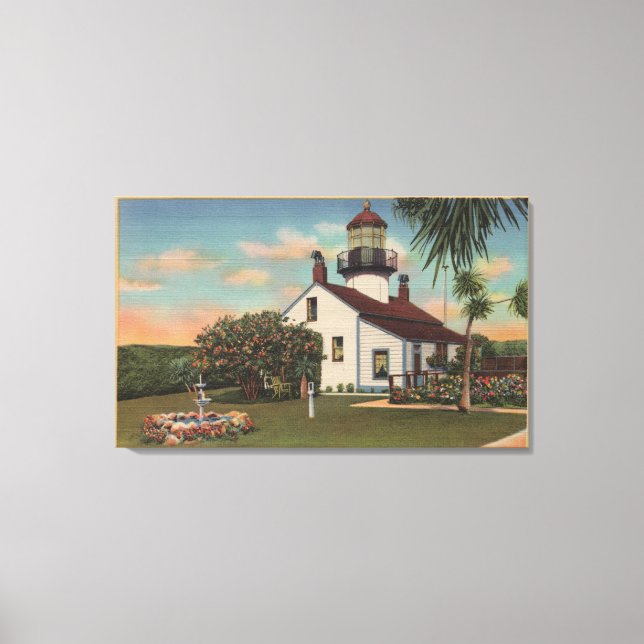 Toile Pacific Grove, Californie - Vue de la maison légèr (Recto)