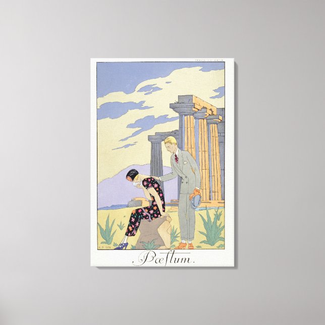 Toile Paestum, 1924 (tirage pochoir) (Recto)