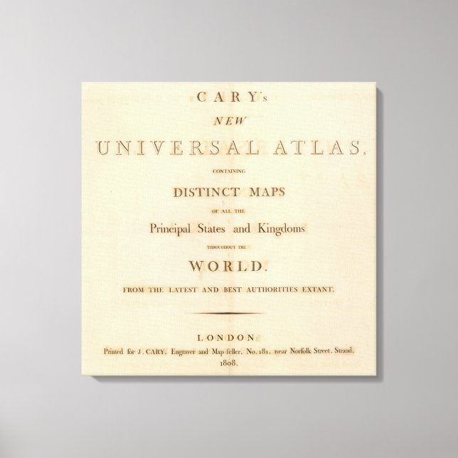 Toile Page de titre du nouvel atlas universel (Recto)