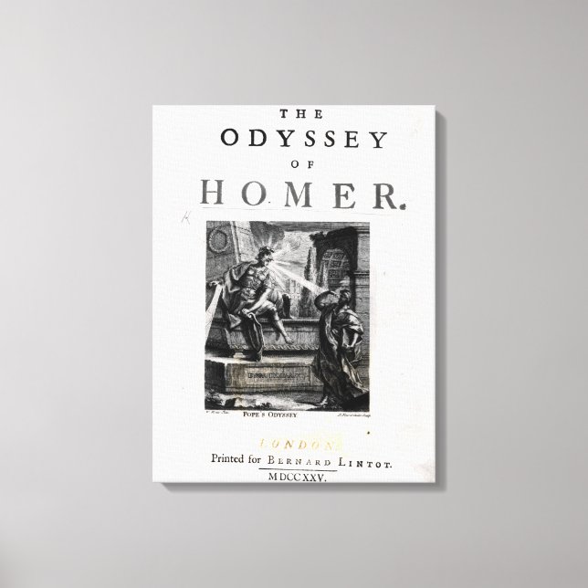 Toile Page de titre 'L'Odyssée' par Homer (Recto)