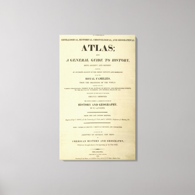 Toile Page de titre Terminé Généalogique, Historique (Recto)