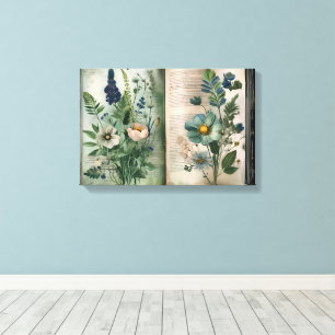 Toile Pages du Journal d'art : Botaniques en vert