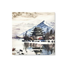 Pagode sereine de la montagne (Hiver) 