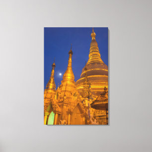 Toile Pagode Shwedagon la nuit, Myanmar