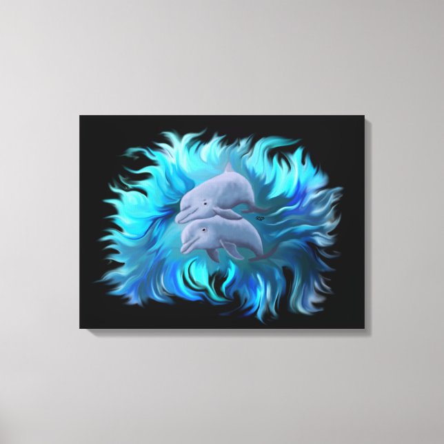 Toile Paire de dauphins (Recto)