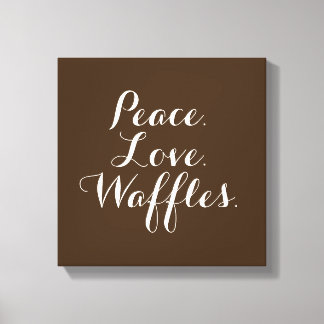 Toile Paix. Amour. Des gaufres. OEuvre murale de 12 po x