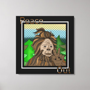Toile Paix   Bigfoot Sasquatch Pop Art