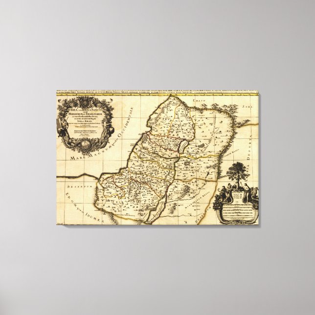 Toile PalestineCarte panoramiquePalestine (Recto)