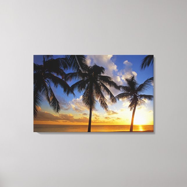 Toile Palmiers au coucher du soleil (Recto)