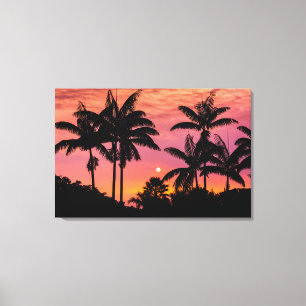 Toile Palmiers en silhouette, Hawaii