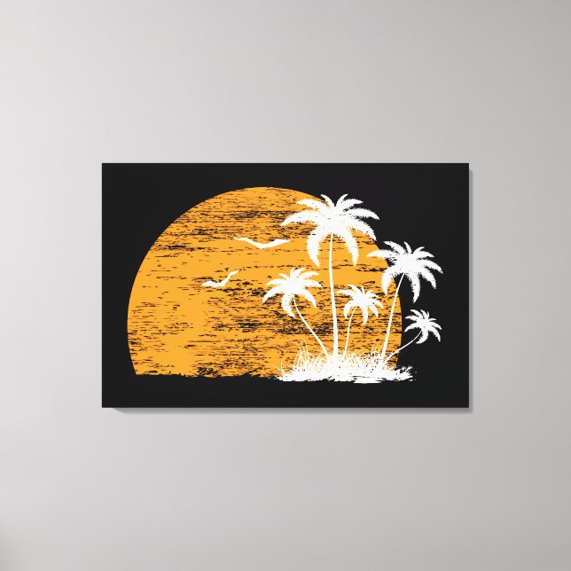 Toile Palmiers et oiseaux tropicaux (Recto)