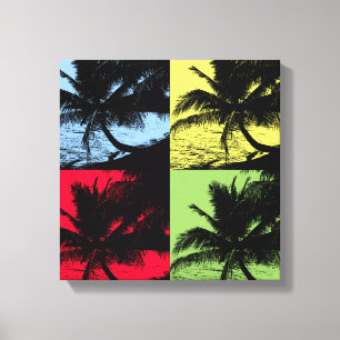 Toile Palmiers tropicaux. Conception postérifiée répétée