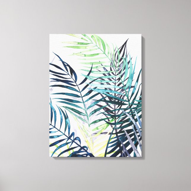 Toile Palmiers Twilight - Feuilles tropicaux (Recto)