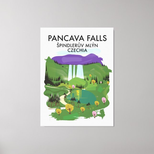 Toile Pancava Falls Špindlerův Mlýn, poste de voyage de  (Recto)