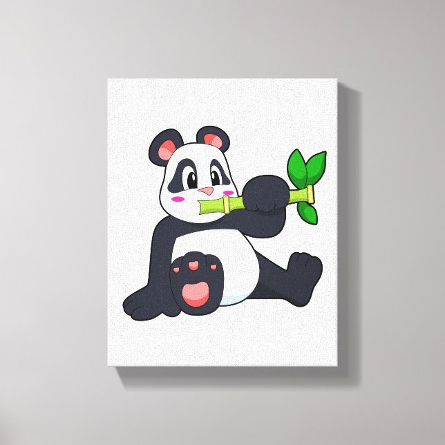 Toile Panda avec bambou (Recto)