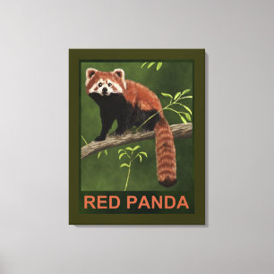 Toile Panda rouge