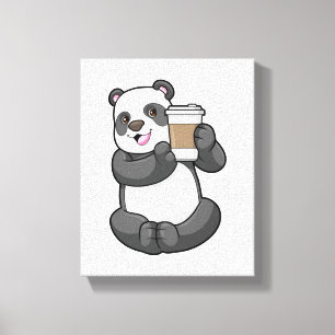 Toile Panda with Coffee to go