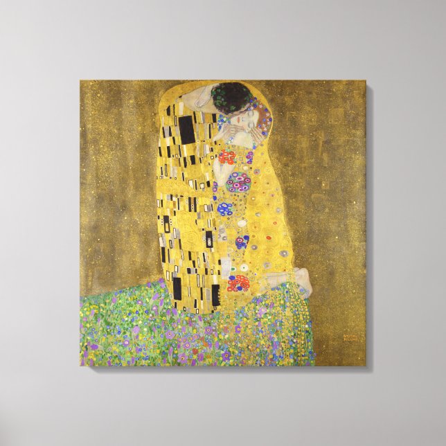 TOILE PANEL DE CANVAS : GUSTAV KLIMT : LES KISS (Recto)