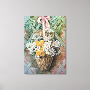 Toile Panier de fleurs de Paul de Longpre