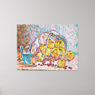 Toile Panier de fruits Pitcher nourriture encore vie art