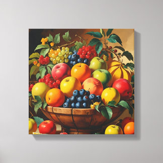 Toile "Panier de fruits Vintage