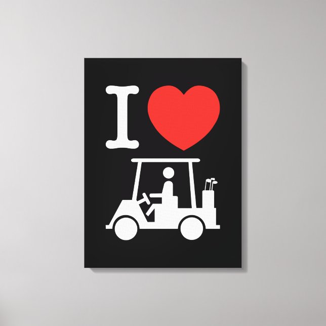Toile Panier de golf I Heart (Love) (Recto)