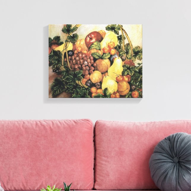 Toile Panier de peinture à l'aquarelle de fruits (Insitu(Salon))