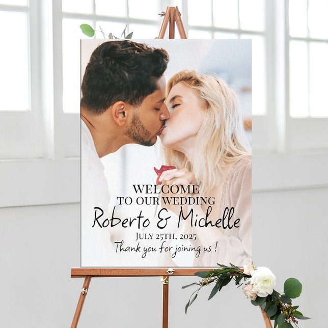 Toile Panneau de bienvenue du mariage photo imprimé sur  (Créateur téléchargé)