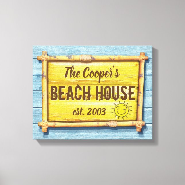 Toile Panneau de la famille DriftwoodBeach House (Recto)