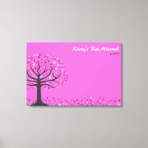 Toile Panneau de signature pour Bat Mitzvah de l'arbre d