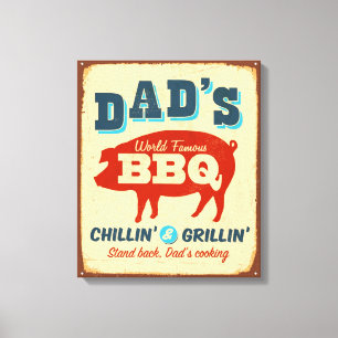 Toile Panneau métallique vintage - BBQ papa