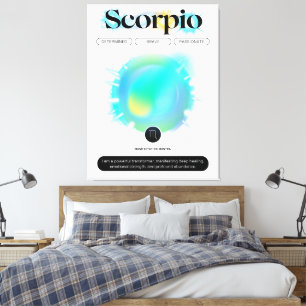 Toile Panneau moderne Zodiac Scorpio Quote d'eau Élément