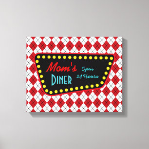 Toile Panneau Retro Mom's Diner