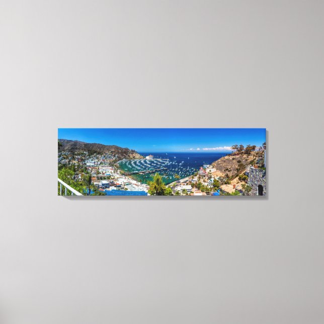 Toile Panorama d'Avalon sur l'île Catalina (Recto)