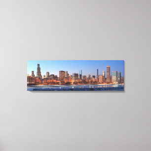 Toile Panorama de Chicago, l'Illinois à travers le lac