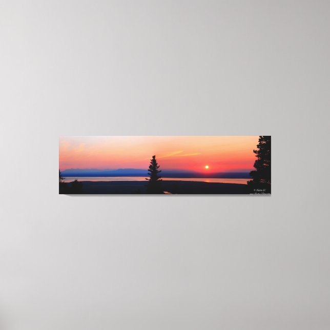 Toile Panorama du coucher de soleil sur Eagle River, Ala (Recto)