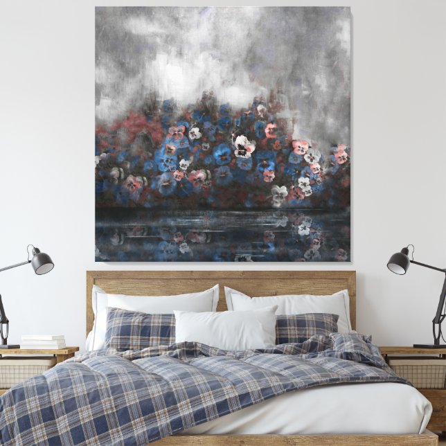 Toile "Pansies In The Mist" 40" x 40" (Insitu(Chambre))